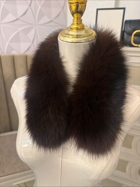 Real fox fur scarf clip on